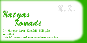 matyas komadi business card
